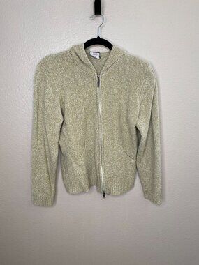 Columbia Womens XCO Knit Full-Zip Hooded Sweater L Tan Heathered Warm Casual